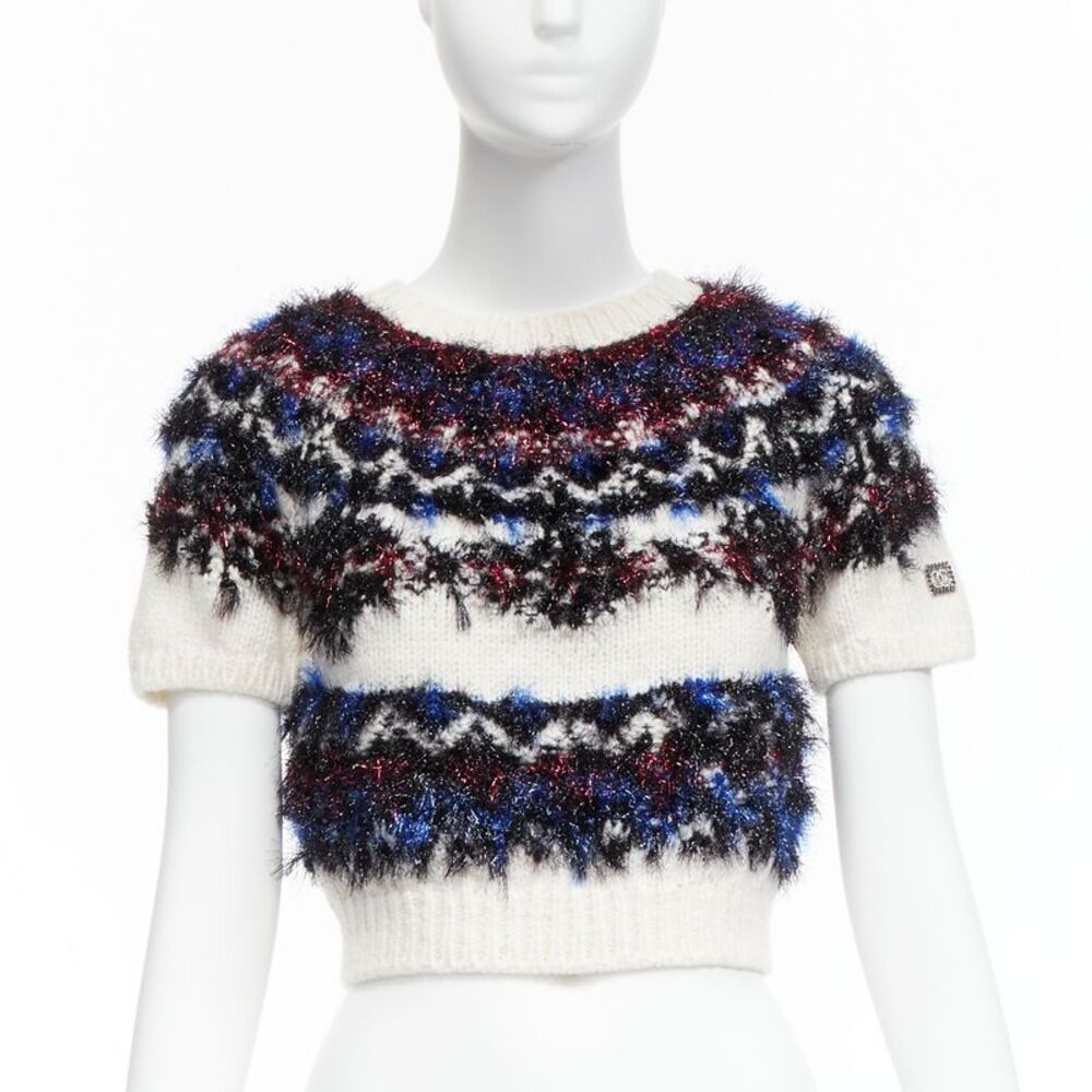 Chanel Fluffy Lurex Cropped Sweater